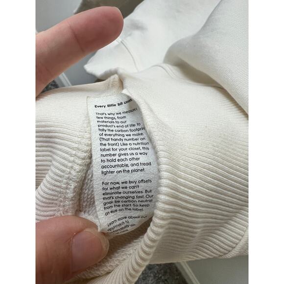 Allbirds R&R crewneck sweatshirt size small natural white hemp blend - Picture 4 of 6
